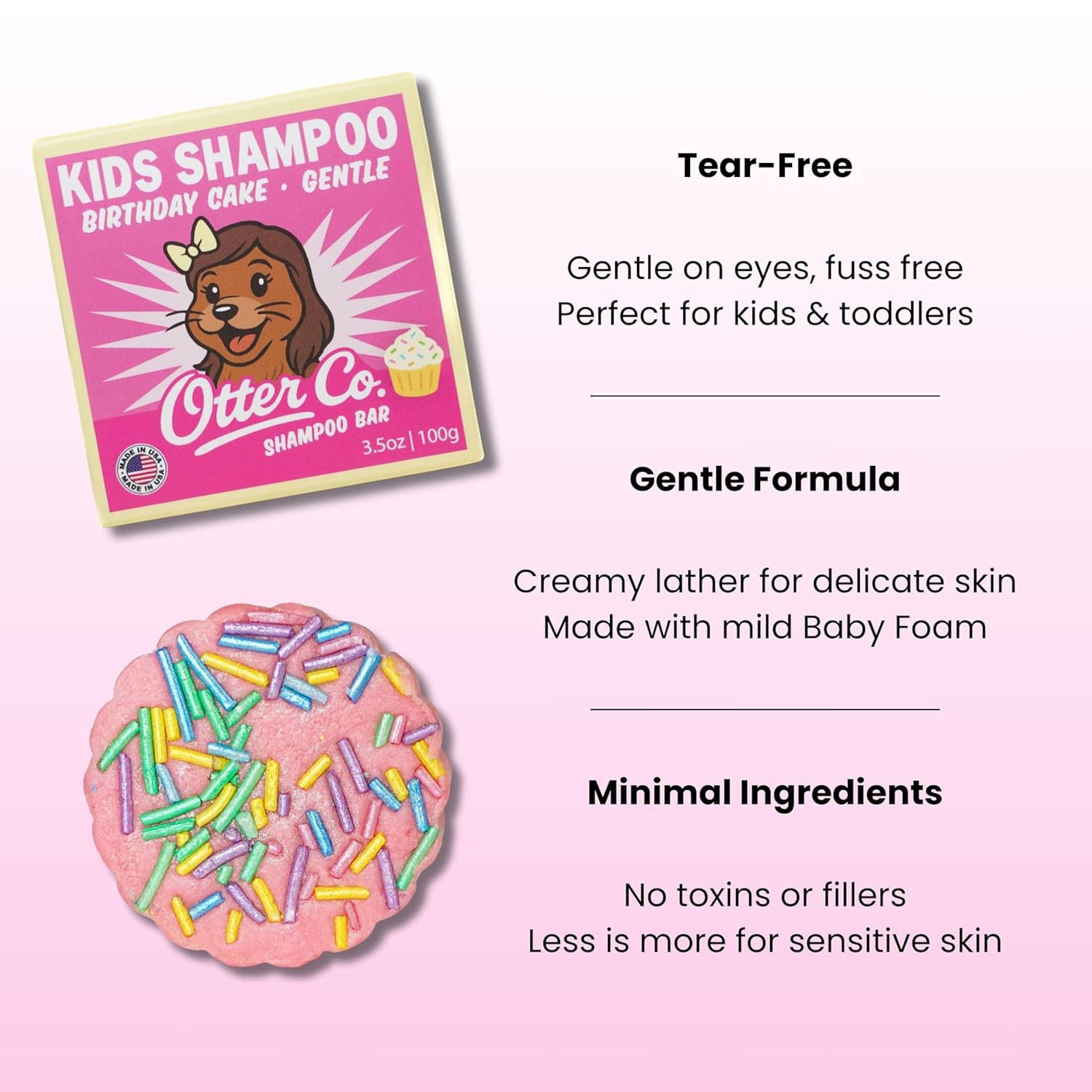 Kids Gentle Birthday Cake Shampoo Bar