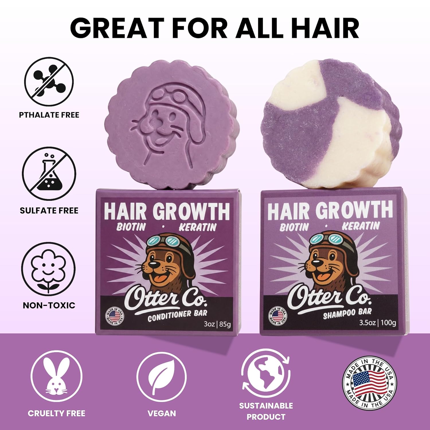 Biotin & Onion Hair Growth Shampoo and Conditioner Bar Set