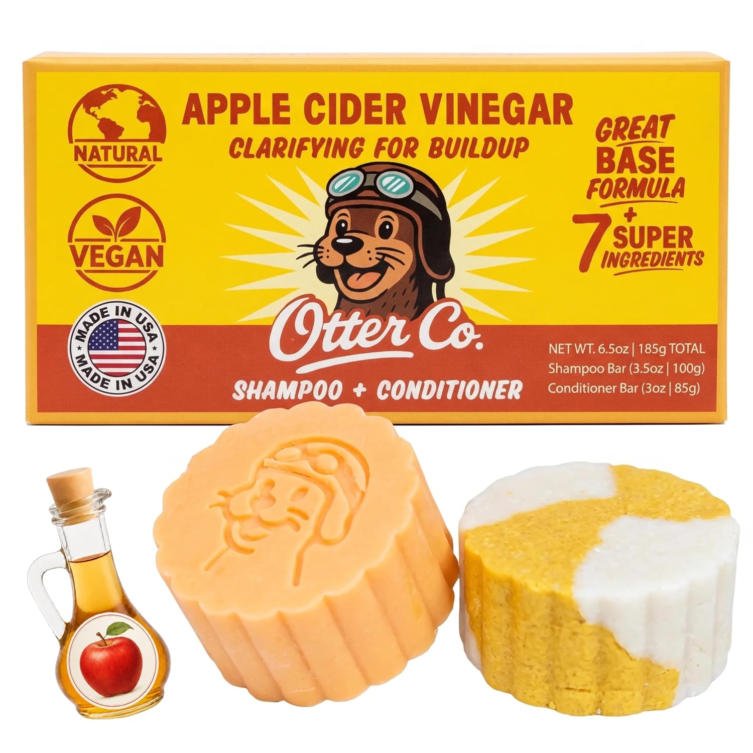 Clarifying Apple Cider Vinegar Shampoo and Conditioner Bar Set