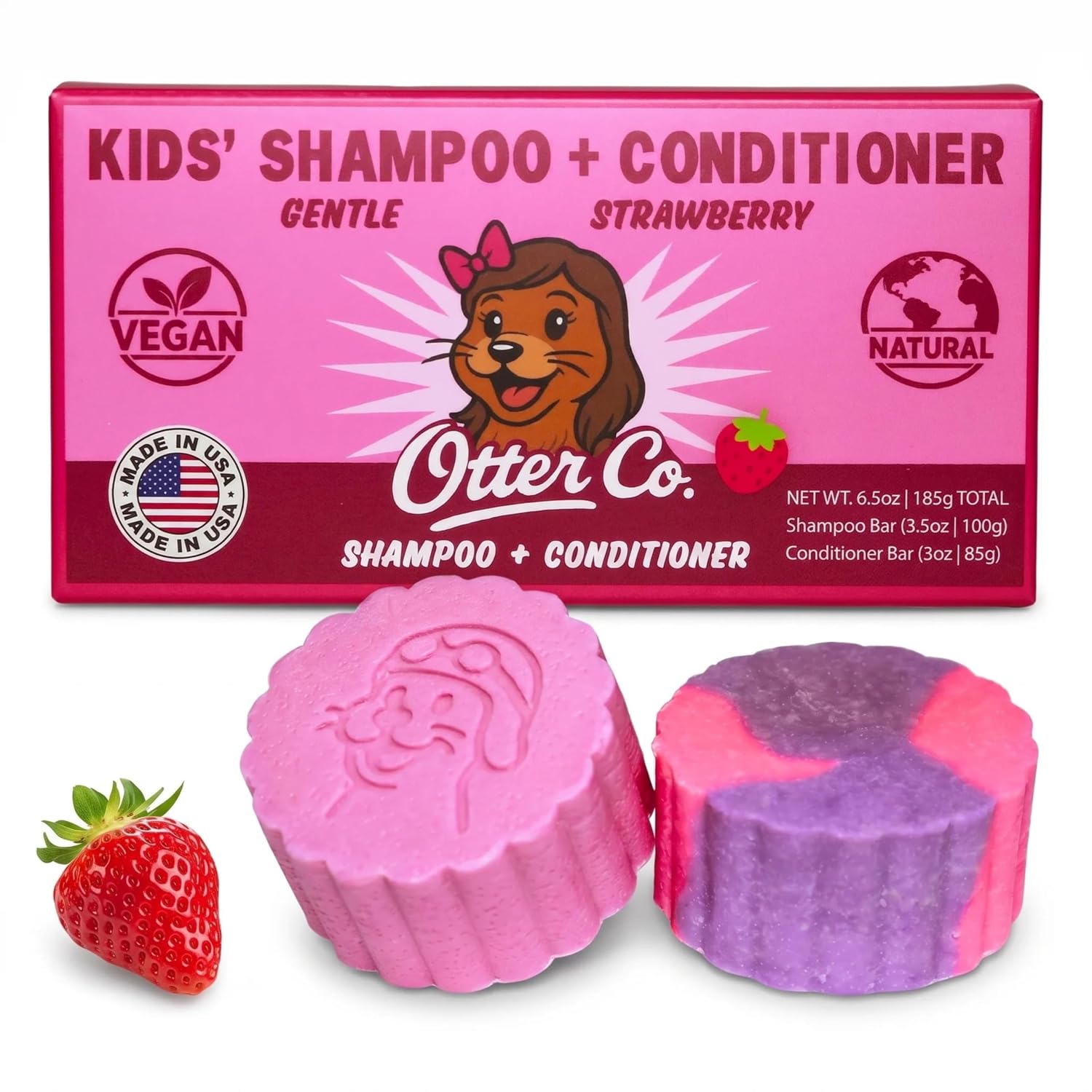 Kids Gentle Strawberry Shampoo and Conditioner Bar