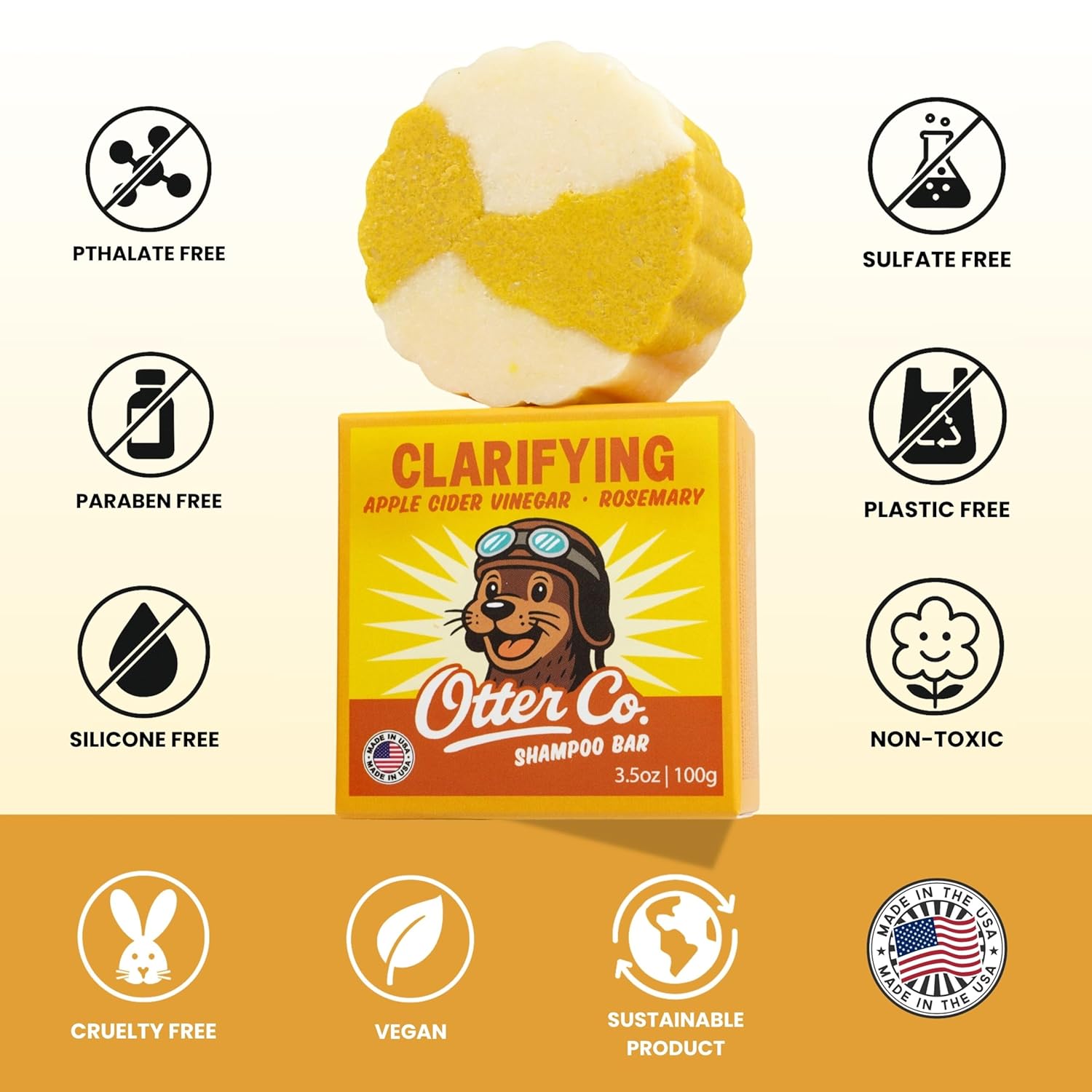 Clarifying Apple Cider Vinegar Shampoo Bar